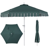 Dexter 8.5 ft. Classic Castle Scalloped Market Patio Umbrella with Auto-Tilt Crank Wind Vent and UV Protection