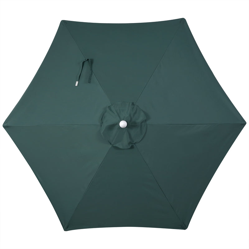 Dexter 8.5 ft. Classic Castle Scalloped Market Patio Umbrella with Auto-Tilt Crank Wind Vent and UV Protection