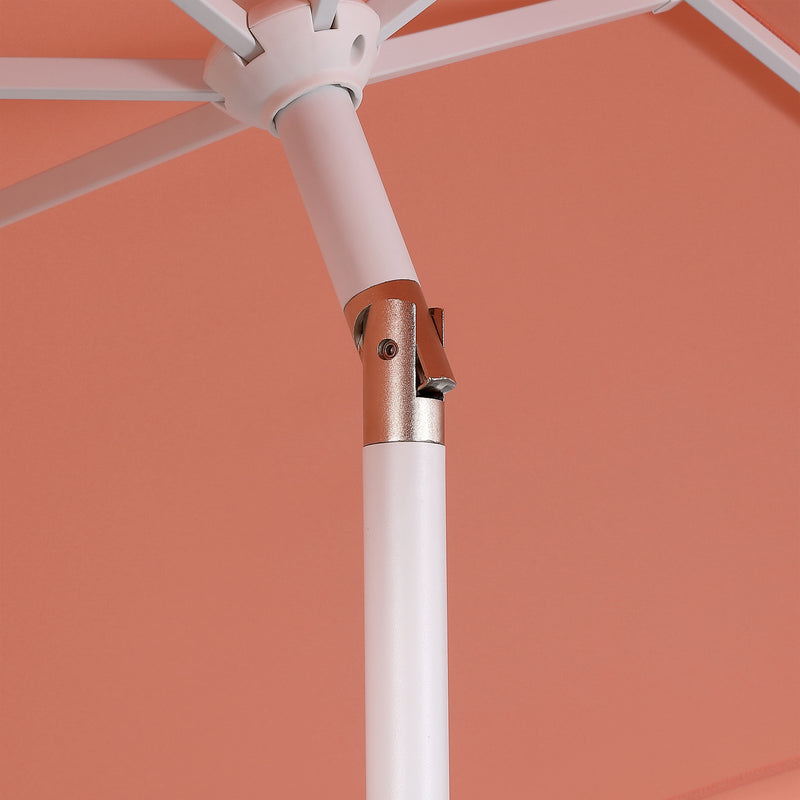Dexter 8.5 ft. Classic Castle Scalloped Market Patio Umbrella with Auto-Tilt Crank Wind Vent and UV Protection