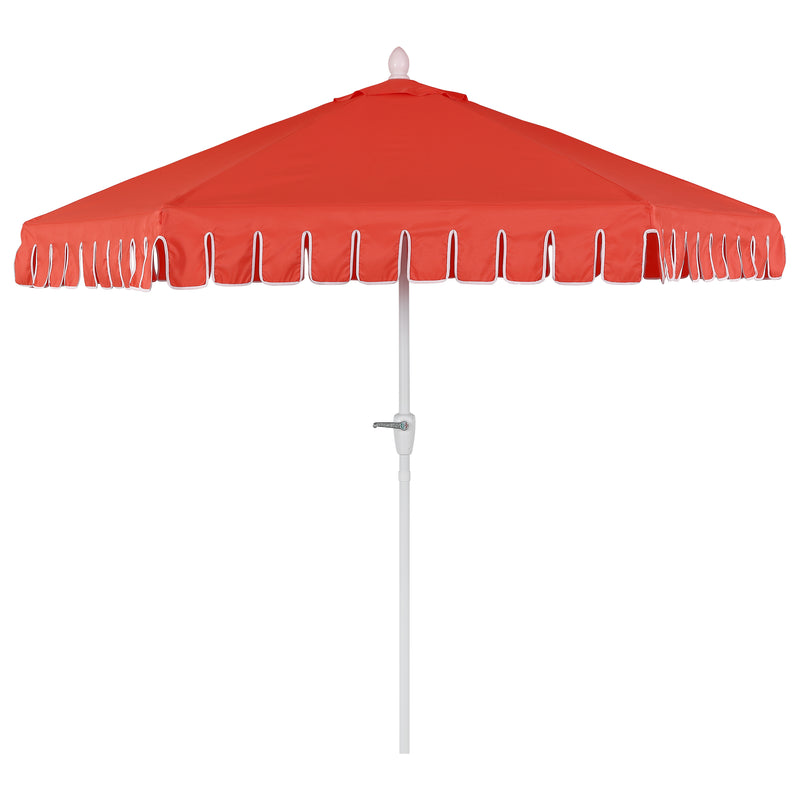 Dexter 8.5 ft. Classic Castle Scalloped Market Patio Umbrella with Auto-Tilt Crank Wind Vent and UV Protection