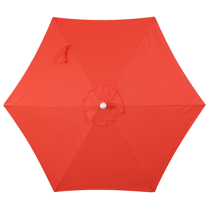 Dexter 8.5 ft. Classic Castle Scalloped Market Patio Umbrella with Auto-Tilt Crank Wind Vent and UV Protection