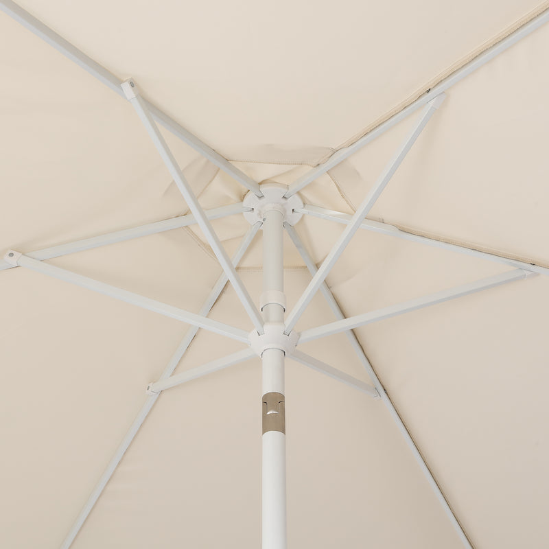 Valen 9 ft. Bohemian Coastal Lotus Scallop Market Patio Umbrella with Auto-Tilt Crank Wind Vent and UV Protection