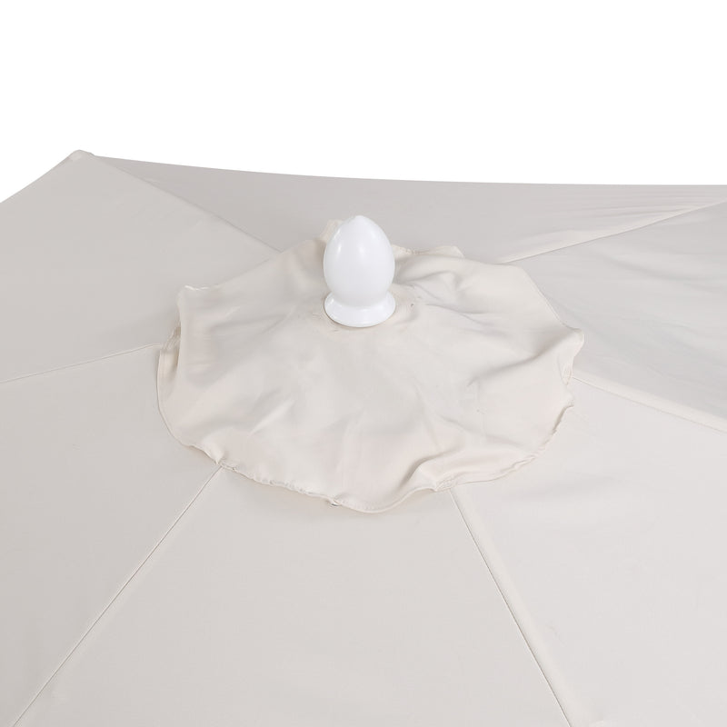 Valen 9 ft. Bohemian Coastal Lotus Scallop Market Patio Umbrella with Auto-Tilt Crank Wind Vent and UV Protection
