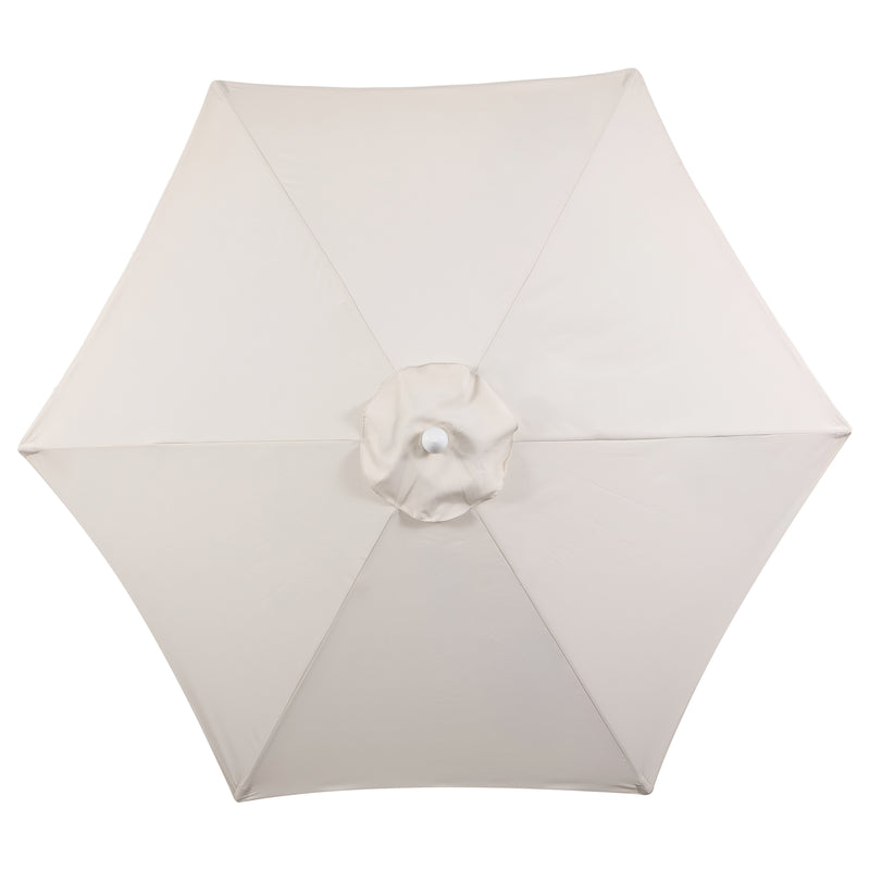 Valen 9 ft. Bohemian Coastal Lotus Scallop Market Patio Umbrella with Auto-Tilt Crank Wind Vent and UV Protection