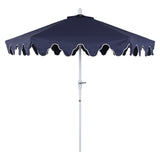Valen 9 ft. Bohemian Coastal Lotus Scallop Market Patio Umbrella with Auto-Tilt Crank Wind Vent and UV Protection