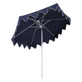 Valen 9 ft. Bohemian Coastal Lotus Scallop Market Patio Umbrella with Auto-Tilt Crank Wind Vent and UV Protection