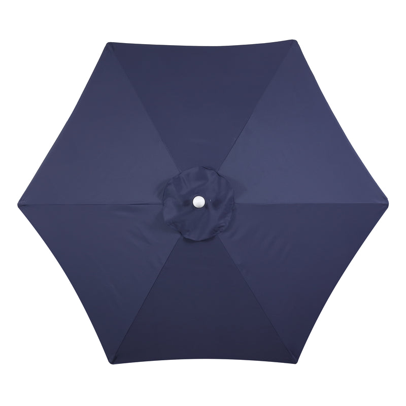 Valen 9 ft. Bohemian Coastal Lotus Scallop Market Patio Umbrella with Auto-Tilt Crank Wind Vent and UV Protection