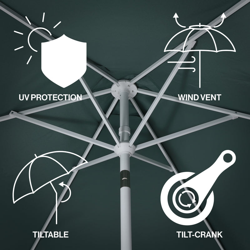 Valen 9 ft. Bohemian Coastal Lotus Scallop Market Patio Umbrella with Auto-Tilt Crank Wind Vent and UV Protection