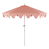 Valen 9 ft. Bohemian Coastal Lotus Scallop Market Patio Umbrella with Auto-Tilt Crank Wind Vent and UV Protection