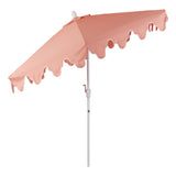 Valen 9 ft. Bohemian Coastal Lotus Scallop Market Patio Umbrella with Auto-Tilt Crank Wind Vent and UV Protection