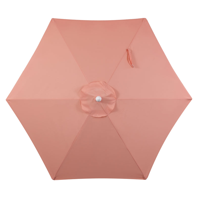 Valen 9 ft. Bohemian Coastal Lotus Scallop Market Patio Umbrella with Auto-Tilt Crank Wind Vent and UV Protection
