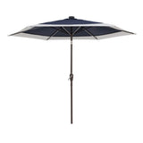 Spencer 9 ft. Classic Coastal 2-Tone Solar LED Market Patio Umbrella - JONATHAN Y