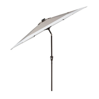Spencer 9 ft. Classic Coastal 2-Tone Solar LED Market Patio Umbrella - JONATHAN Y