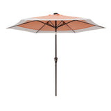 Spencer 9 ft. Classic Coastal 2-Tone Solar LED Market Patio Umbrella - JONATHAN Y