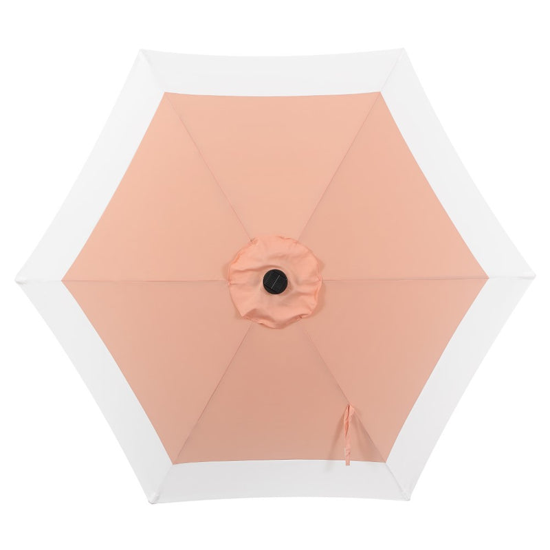 Spencer 9 ft. Classic Coastal 2-Tone Solar LED Market Patio Umbrella - JONATHAN Y