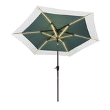 Spencer 9 ft. Classic Coastal 2-Tone Solar LED Market Patio Umbrella