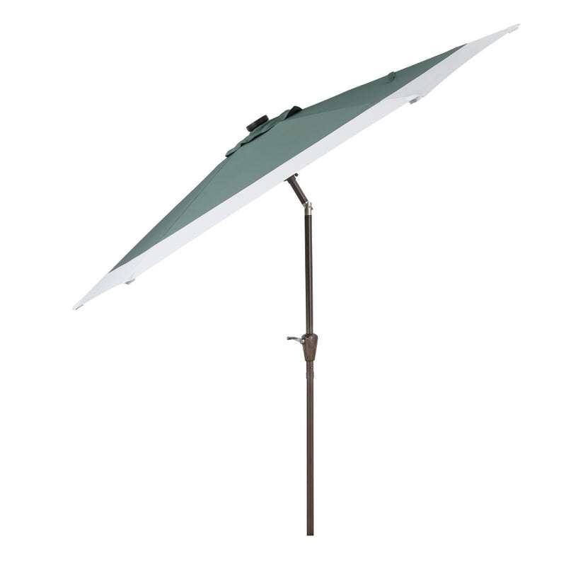 Spencer 9 ft. Classic Coastal 2-Tone Solar LED Market Patio Umbrella