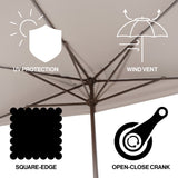 Sidney 9 ft. Classic MidCentury Rectangular Half Market Patio Umbrella