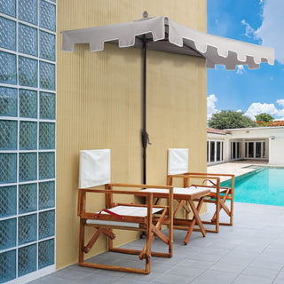 Sidney 9 ft. Classic MidCentury Rectangular Half Market Patio Umbrella