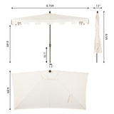 Sidney 9 ft. Classic MidCentury Rectangular Half Market Patio Umbrella
