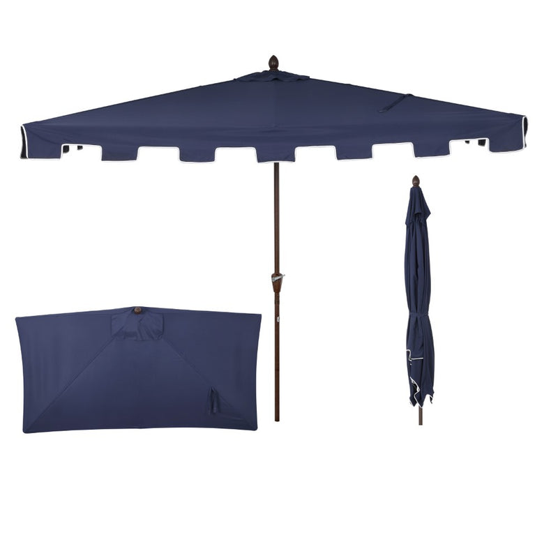 Sidney 9 ft. Classic MidCentury Rectangular Half Market Patio Umbrella