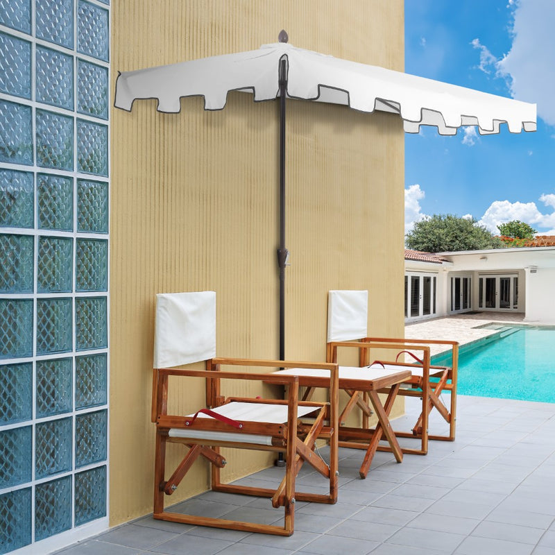 Sidney 9 ft. Classic MidCentury Rectangular Half Market Patio Umbrella