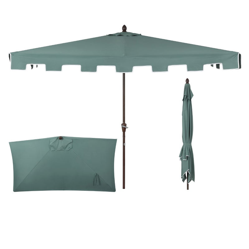 Sidney 9 ft. Classic MidCentury Rectangular Half Market Patio Umbrella