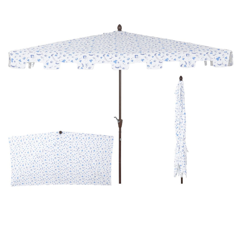 Sidney 9 ft. Classic MidCentury Rectangular Half Market Patio Umbrella