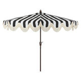 Beverly 9 ft. Designer Classic Scalloped Fringe Half Market Patio Umbrella