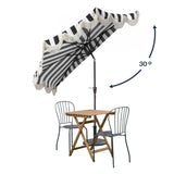 Beverly 9 ft. Designer Classic Scalloped Fringe Half Market Patio Umbrella