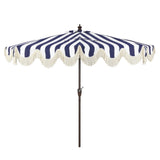 Beverly 9 ft. Designer Classic Scalloped Fringe Half Market Patio Umbrella