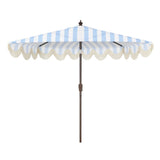 Beverly 9 ft. Designer Classic Scalloped Fringe Half Market Patio Umbrella