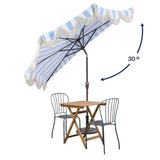 Beverly 9 ft. Designer Classic Scalloped Fringe Half Market Patio Umbrella