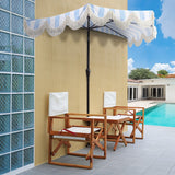 Beverly 9 ft. Designer Classic Scalloped Fringe Half Market Patio Umbrella