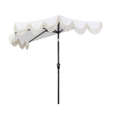 Beverly 9 ft. Designer Classic Scalloped Fringe Half Market Patio Umbrella
