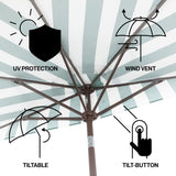 Beverly 9 ft. Designer Classic Scalloped Fringe Half Market Patio Umbrella