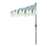 Beverly 9 ft. Designer Classic Scalloped Fringe Half Market Patio Umbrella