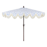 Beverly 9 ft. Designer Classic Scalloped Fringe Half Market Patio Umbrella