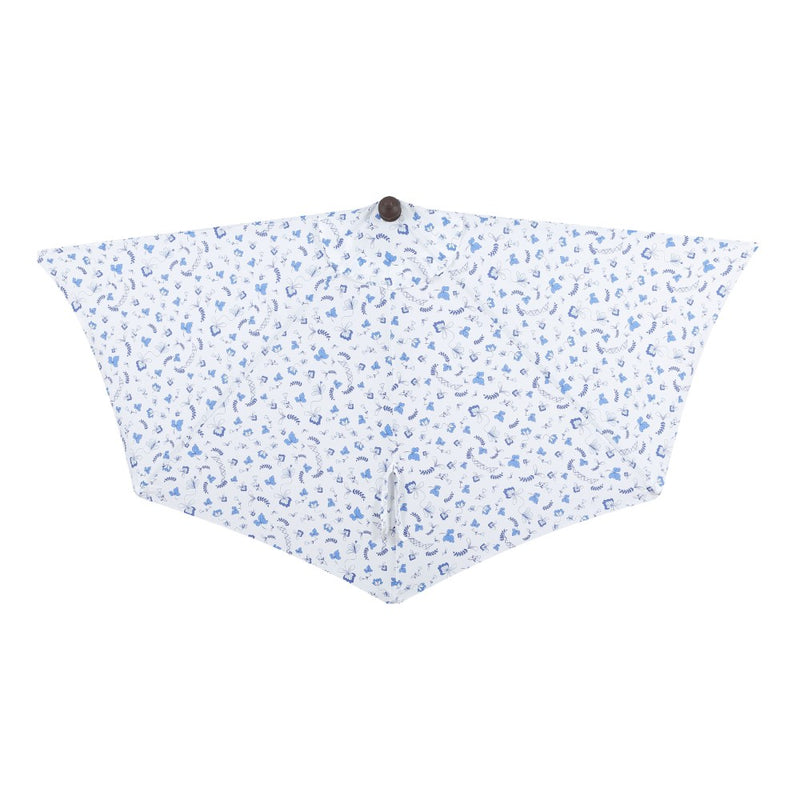 Beverly 9 ft. Designer Classic Scalloped Fringe Half Market Patio Umbrella