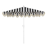 Beverly 9 ft. Designer Classic Scalloped Fringe Half Market Patio Umbrella