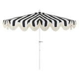 Beverly 9 ft. Designer Classic Scalloped Fringe Half Market Patio Umbrella