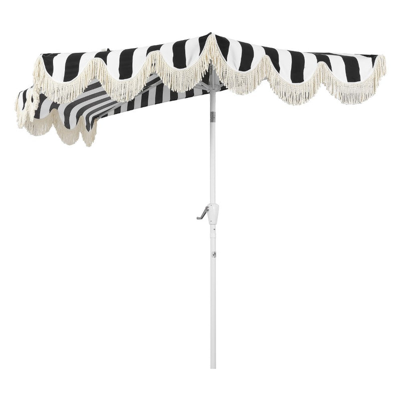 Beverly 9 ft. Designer Classic Scalloped Fringe Half Market Patio Umbrella