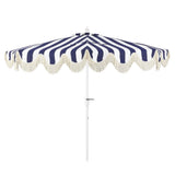 Beverly 9 ft. Designer Classic Scalloped Fringe Half Market Patio Umbrella