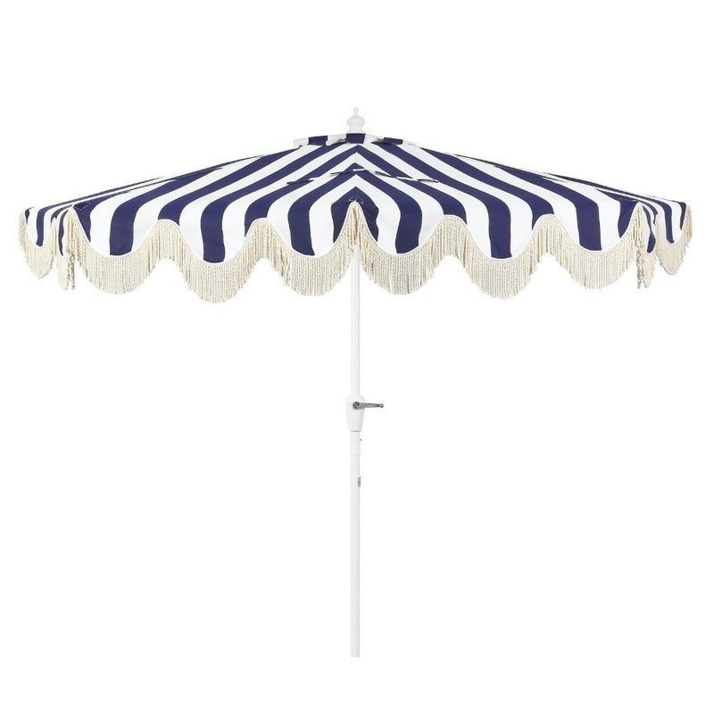Beverly 9 ft. Designer Classic Scalloped Fringe Half Market Patio Umbrella