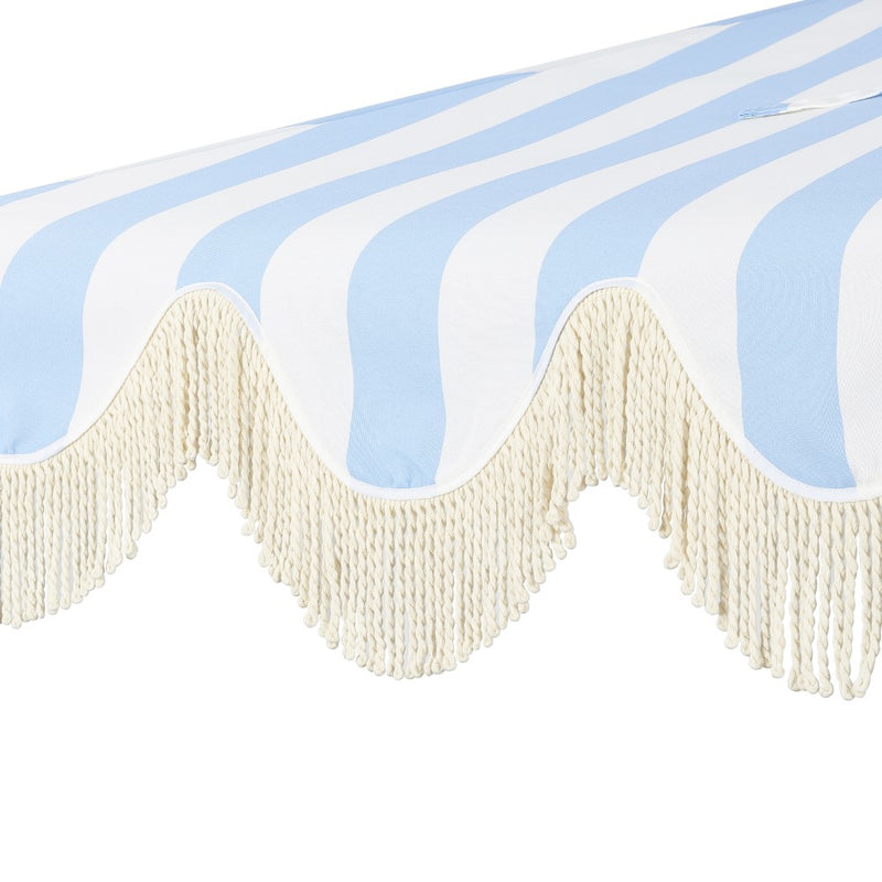 Beverly 9 ft. Designer Classic Scalloped Fringe Half Market Patio Umbrella