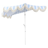 Beverly 9 ft. Designer Classic Scalloped Fringe Half Market Patio Umbrella