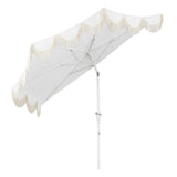Beverly 9 ft. Designer Classic Scalloped Fringe Half Market Patio Umbrella