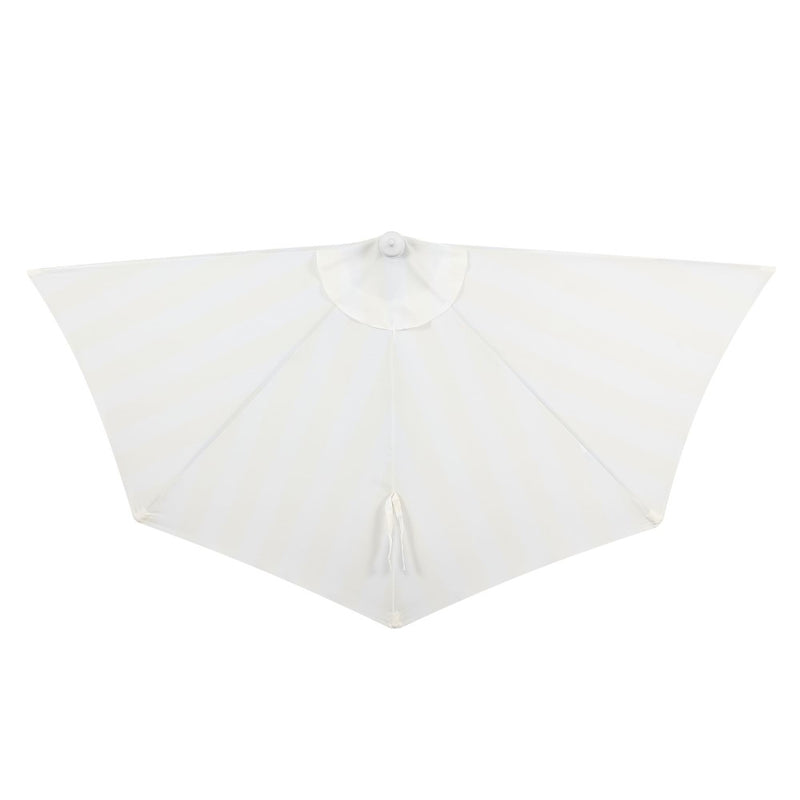 Beverly 9 ft. Designer Classic Scalloped Fringe Half Market Patio Umbrella