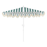 Beverly 9 ft. Designer Classic Scalloped Fringe Half Market Patio Umbrella