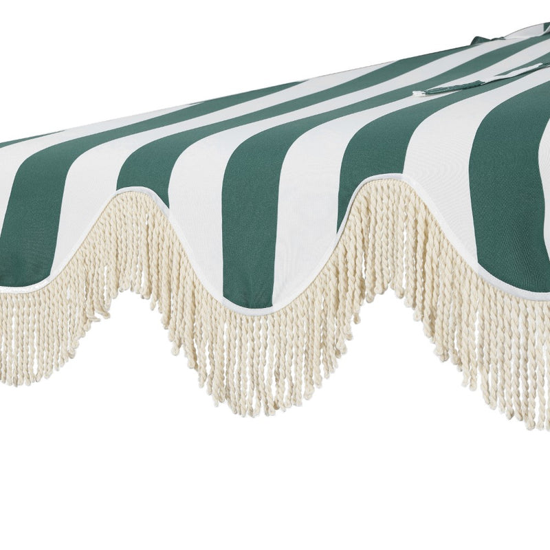 Beverly 9 ft. Designer Classic Scalloped Fringe Half Market Patio Umbrella